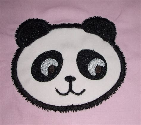 Machine Embroidery Panda Applique Design Match Kawaii Fabric