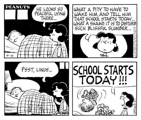 1st Day Of School € Peanuts Comic Strip Snoopy Cartoon Comic School
