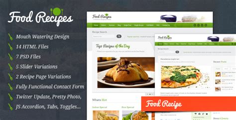 Food Recipes Food Website And Blog Template Themeforx
