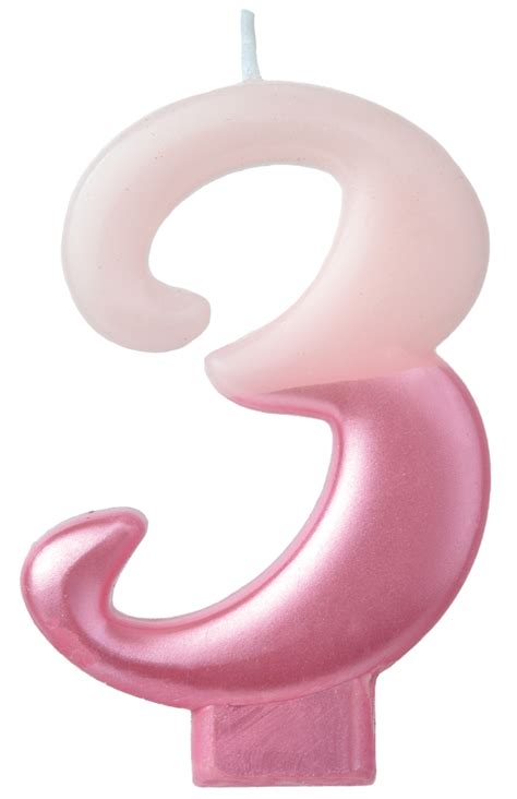 Metallic Dipped Number 3 Birthday Candle Pink Canadian Tire