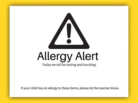 Allergy Alert Sign Deeper Kidmin