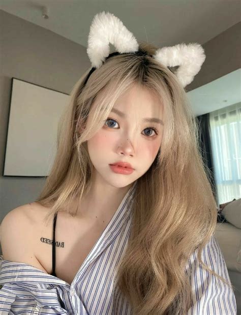 Blonde Hair Korean Korean Hair Color Blonde Hair Girl Medium Length