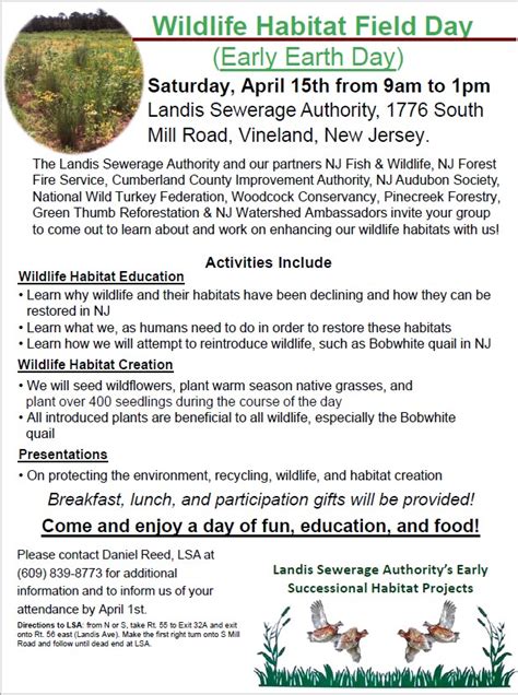 Wildlife Habitat Field Day Early Earth Day Cumberland County