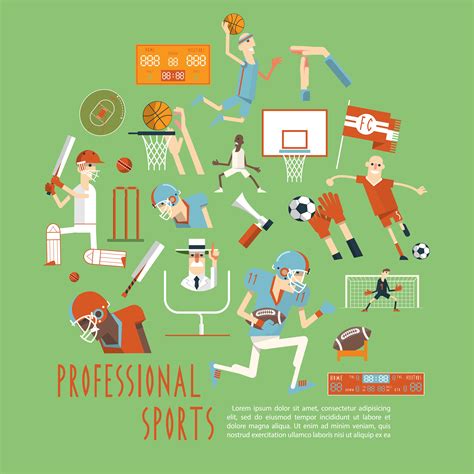 Professional Competitive Team Sports Concept Poster 461996 Vector Art