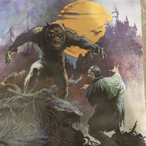 Original 1980 Frank Frazetta Poster Werewolf Wolfman Dracula 23 X17