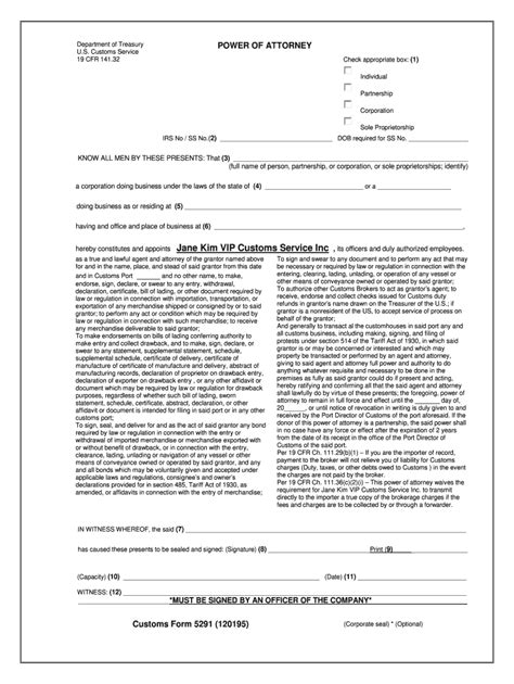 Customs Form 5291 Fill Out Sign Online DocHub