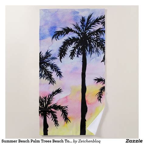 Summer Beach Palm Trees Beach Towel Palm Trees Beach