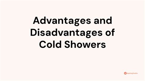 Advantages And Disadvantages Of Cold Showers