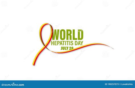 Ribbon For Hepatitis Vector Illustration Of World Hepatitis Day July