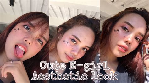 Cute E Girl Aesthetic Make Up Look Youtube