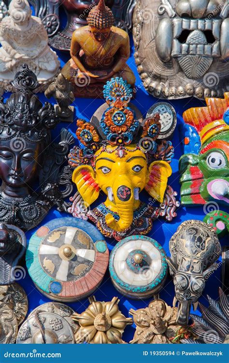 Souvenirs In Thamel District Known As The Centre Of The Tourist