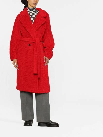 Stella Mccartney Teddy Coat In Red Polyester Modesens