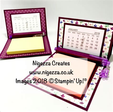 Nigezza Creates Craft Fair Idea Desk Calendar Post It Note Pen