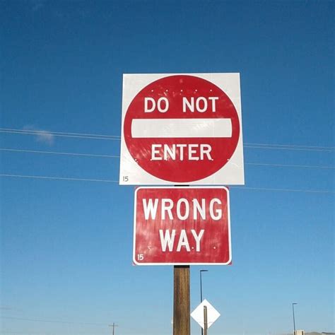 Do Not Enter Sign And Wrong Way Sign Traffic Signs