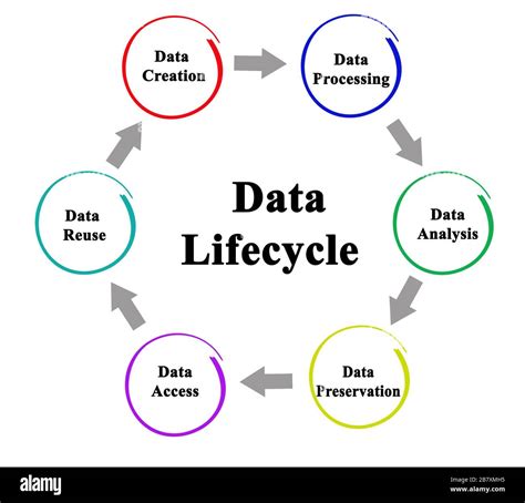 Stages Of Data Life Cycle Stock Photo Alamy