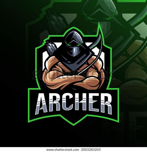 Archer Mascot Logo Esport Template Design Stock Vector Royalty Free