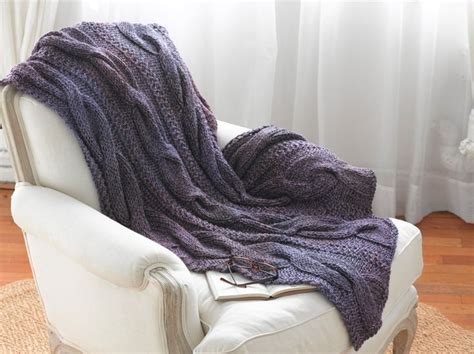 Twisted Cable Throw Pattern Knit How To Purl Knit Knitted Throw