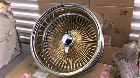 22 Inch Gold Daytons 💖22 All Gold Triple Stamped Dayton Wire Wheels Rims For Sale