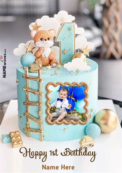 Write the name of the boy on this cake & put it as your whatsapp or facebook display profile to wish your lovely boy. 1st Birthday Cakes for Baby Boy with Name and for Girls