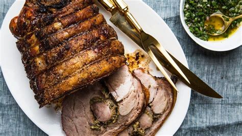 And without scoring the skin! Porchetta Shoulder Roast with Spicy Chimichurri | Recipe ...