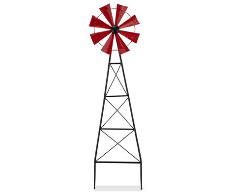 Glitzhome Red Metal Windmill 2 In 1 Yard Stake And Wall Décor Big Lots