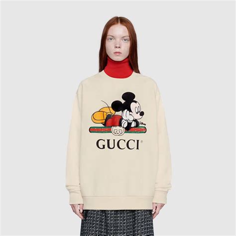Shop The Disney X Gucci Oversize Sweatshirt In White At Guccicom