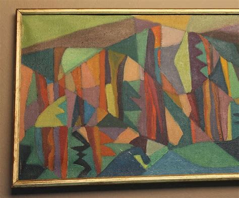 Art Deco Mid Century Cubist Abstract Oil Painting At 1stdibs