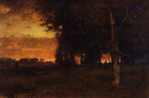 George Inness A Glowing Sunset Landscape Paintings Painting Landscape