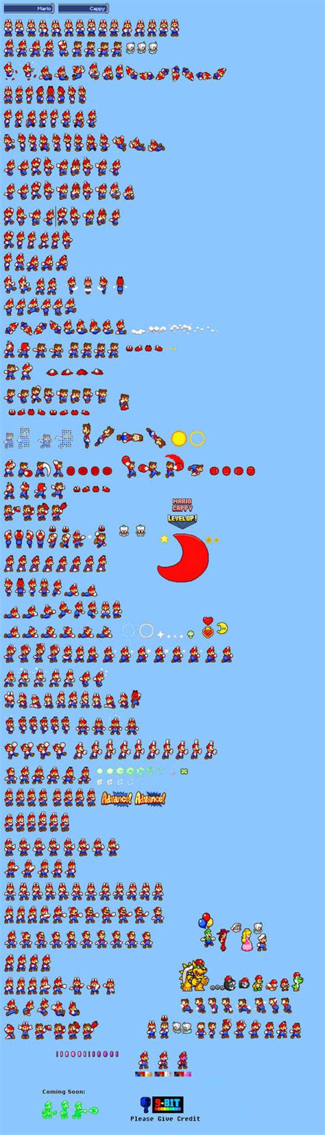 Mlss Mario And Cappy Sprites Sheet By Pixel9bit On Deviantart