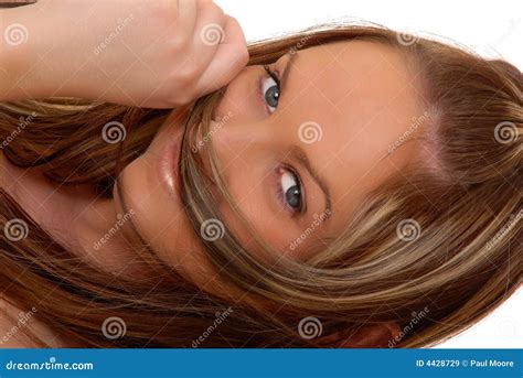 Lovely Brunette Girl Stock Image Image Of American Eyes 4428729
