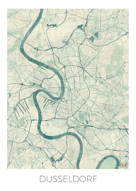 Map Of Dusseldorf ǀ Maps Of All Cities And Countries For Your Wall