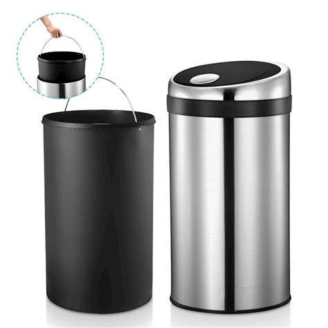 50l Touch Top Garbage Rubbish Bin Stainless Steel Push Kitchen Waste Trash Can 723817 03 