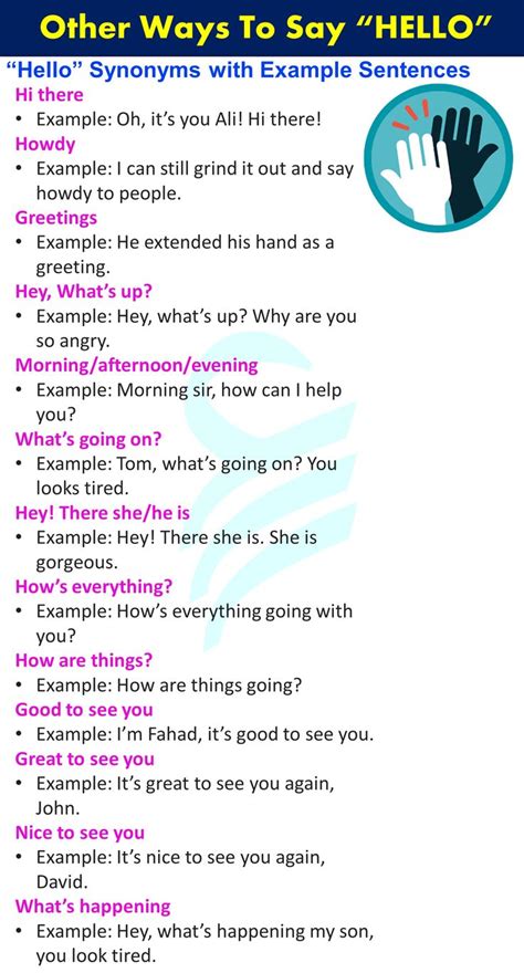 Other Ways To Say Hello In English 30 Hello Synonyms Englishilm