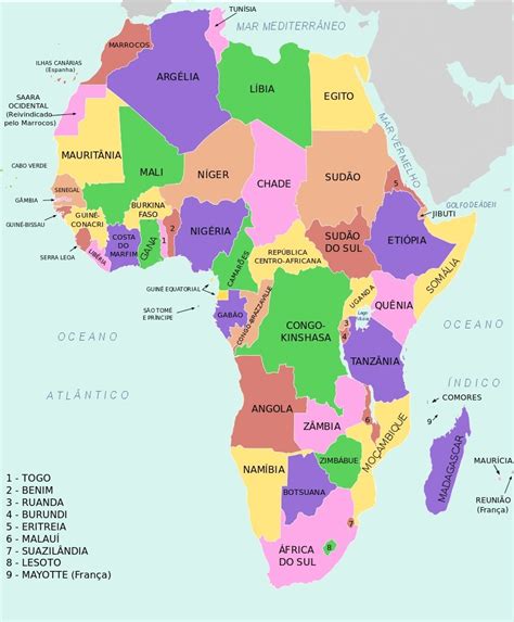 Mapa Da áfrica Com Nome Dos Países Heeelllpppp Br