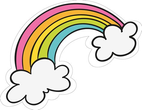 View Full Size Sticker Transparent Cute Png Download Rainbow Cartoon