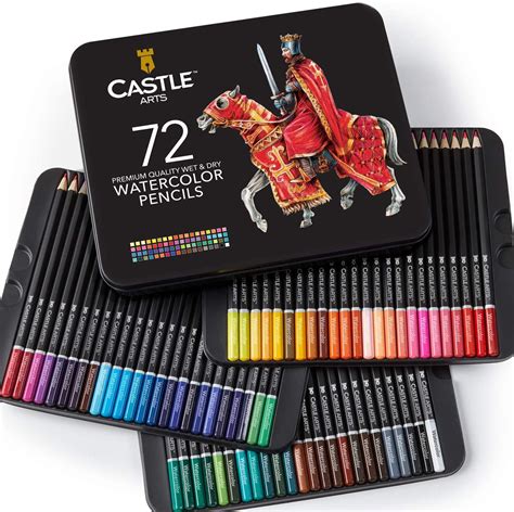 Castle Art Supplies 72 Colored Pencils Set For Adult Coloring Books