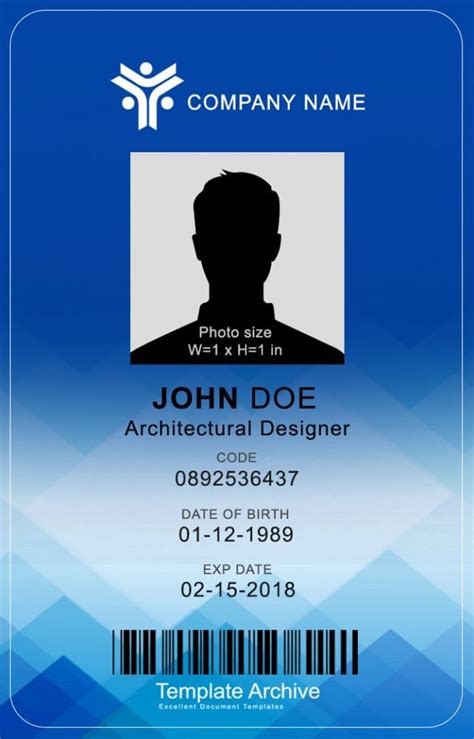 Employee Id Card Template Free Download Word Free Printable Templates