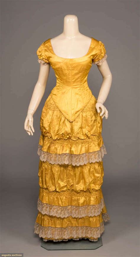 Evening Dress Gown C 1880 Lily Absinthe