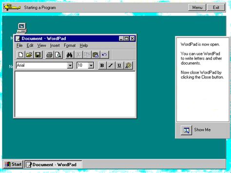 Windows 95 Wordpad