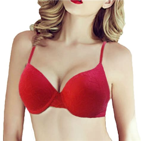 Ladies Sexy Underwire Padded Push Up Embroidery Lace Bra 32 34 36 38 40 A B C D Bralette Bra