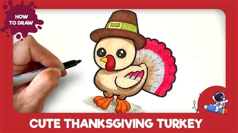 How To Draw A Cute Thanksgiving Turkey Everybody Can Draw It Youtube