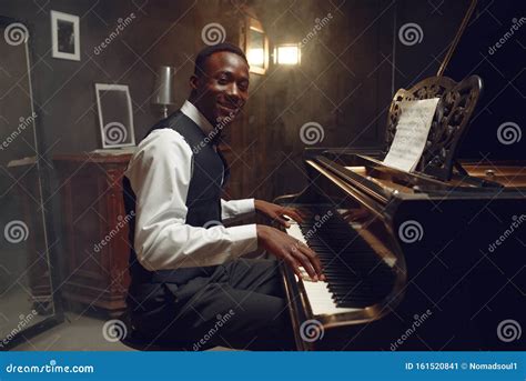 Black Grand Piano Player Jazz Performance Stock Image Image Of