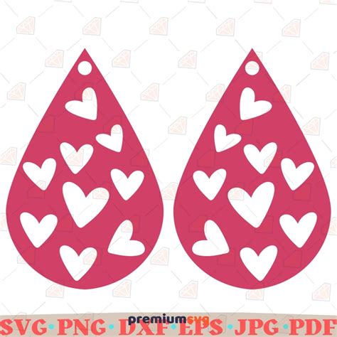 Teardrop Heart Earring Svg Cut File Valentines Day Heart Svg Premiumsvg