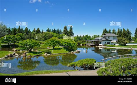 Nikka Yuko Japanese Gardens In Summer In Lethbridge Alberta Stock Photo