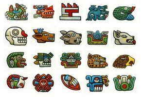 Aztec Day Signs Of The Tonalpohualli Modern Depiction S Mbolos