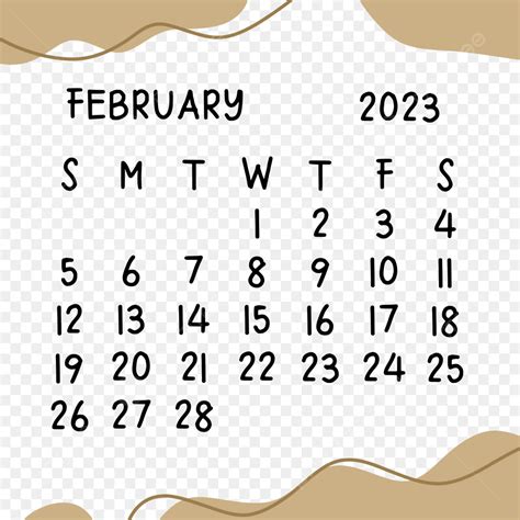 February 2023 Calendar Hd Transparent Simple Calendar Of February 2023