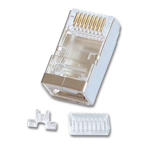 Rj 45 Male Connector 8 Pin Stp Cat5e Pack Of 10 Lindy Uk