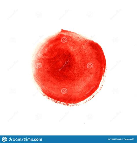 Abstract Circle Paint Stain Of Red Color Isolated On White Background