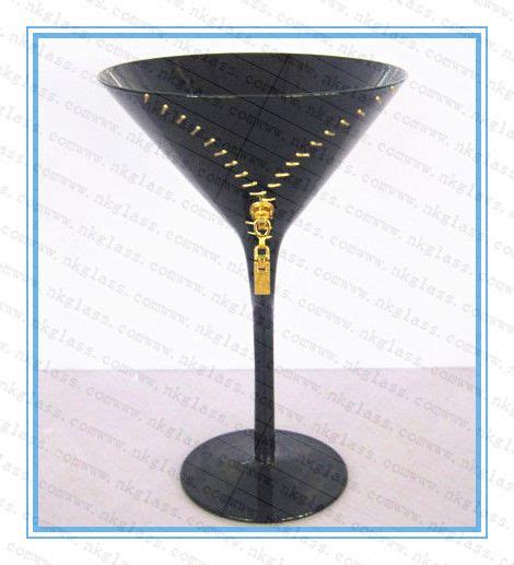 Black Cocktail Glass With Gold Zipper Cocktail Glass Gold Zipper Glass