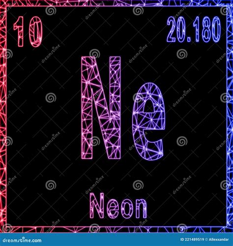 Neon Chemical Element Sign With Atomic Number Stock Illustration